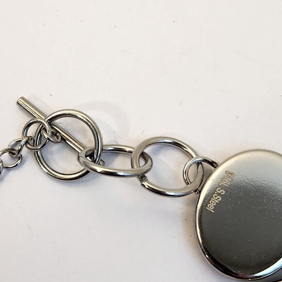 NIB Genuine Abalone Shell Inlay Toggle Bracelet & Earrings Stainless Set - Picture 11 of 16